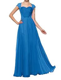 Beyonddress Damen Chiffon Abendkleider Lang Elegant Maxikleid Partykleider Brautjungfernkleider Hochzeit Festkleider Blau 32 Silvester Outfi Mode Silve