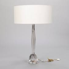 Tall Mid Century Daum Clear Glass Table Lamp With Shade Item 6814 Clear Glass Table Lamp Glass Table Lamp Table Lamp