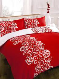 Teens video games down comforter 3d headset headphones gamepad bedding set, kids boys music themed gamer comforter/quilt set, gaming controller bedspread, bedroom decor twin size, red black. Red Bedsets New Printed Duvet Quilt Cover Bed Sets Black White Or Red White Ebay Red Duvet Red Duvet Cover Red Bedding Sets