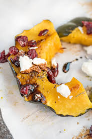 Roasted Acorn Squash With Cranberries Goat Cheese And Balsamic Glaze Glutenfree Vegetarian Side That W Goat Cheese Recipes Acorn Squash Acorn Squash Recipes