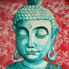 Coral Lace, Vintage Wallpaper Inspired Original Acrylic Painting