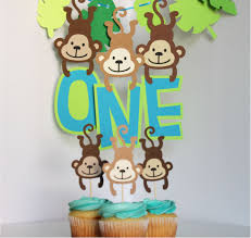 These cupcake toppers are incredibly cute. Monkey Theme Baby S 1st Birthday Monkey Party Decor Nursery Decoration Birthday Safari Theme Animal Banner Cake Smash Photo Prop Kids Birthday Party Decoration Monkey Theme Birthday Monkey Birthday Parties
