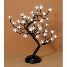 Flowers Branches Naturals Tree Lighting Night Light Lamp White Led Lights