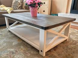 A coffee table is a low table designed to be placed in a sitting area for convenient support of beverages, remote controls, magazines, books (especially large, illustrated coffee table books), decorative objects, and other small items. Rustic X Coffee Table Ana White