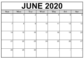 June 2020 Printable Calendar In 2020 Fillable Calendar Calendar 2019 Printable Calendar Printables