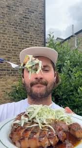 HONEY MUSTARD PORK CHOP WITH APPLE SLAW 🐷🍎, Pan roasted bone in pork chop  with a silky, honey mustard sauce and a fresh fennel, hispi and apple slaw.  , I picked up my high welfare pork at @waitrose, ...