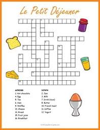 French Breakfast Vocabulary Crossword Le Petit Dejeuner Learn French French Worksheets Crossword