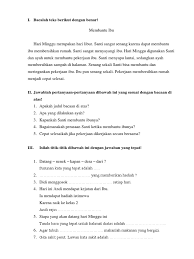 Teks bacaan untuk belajar membaca kelas 1 sd. Soal Bhs Indonesia Kelas 2 Sd
