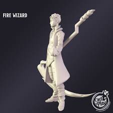 Young Fire Wizard Premium Tabletop Game Miniature From Cast N - Etsy