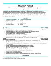 Nanny resume examples are made for those who are professional with ...