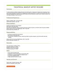 Theatrical Makeup Artist Resume Example