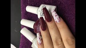 Burgundy nail art designs have become people's favorite. Acrylic Nails Burgundy And Gel Marbling Candy Coat Youtube