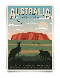 Australia Vintage Travel Poster Australia Ayers Rock Australia Print Travel Decoration W Posters Australia Vintage Wall Art Prints Vintage Travel Posters
