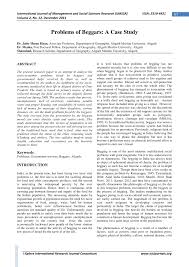 Pdf Problems Of Beggars A Case Study