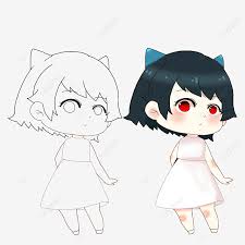 Gambar kucing lucu untuk mewarnai. Gambar Gadis Anime Telinga Kucing Lucu Kartun Lucu Yang Dilukis Dengan Tangan Q Versi Garis Draf Mewarnai Anime Siswi Menyenangkan Png Transparan Clipart Dan File Psd Untuk Unduh Gratis