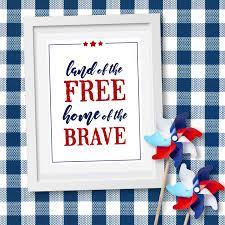 Just print a picture, stick it in a frame and enjoy! Land Of The Free Fourth Of July Printable Art The Craft Patch