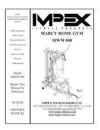 Impex Mwm 800 Users Manual Manualzz Com