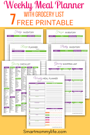2020 Free Printable Weekly Meal Planner With Grocery List Smart Mommy Life In 2020 Monthly Meal Planner Meal Planner Template Weekly Meal Planner