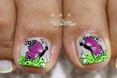 Decoración de uñas mariposas y flores facil. Mariposa Una Decoradas De Los Pies Decorados De Unas