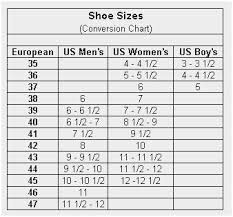 Shoe Conversion Best Examples Of Charts