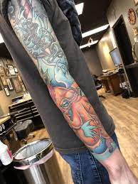 Finished My Sleeve Last Weekend Mostly Done By Garrett Bisbee Tattoed Girls Tattoos Best Tattoo Designs
