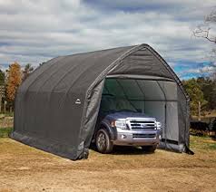 Steel is a durable material so the structure can maintain its sturdiness for a long period of time. Amazon Com Shelterlogic 13 X 20 X 12 Garage In A Box Suv And Full Size Truck All Season Metal Alpine Style Roof Portable Outdoor Garage 62693 Gray Sports Outdoors