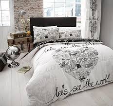 Scegli la consegna gratis per riparmiare di più. Set Di Biancheria Da Letto Dal Design Moderno Per Letto Singolo Matrimoniale E King Size Copripiumino E Federa Black White Doppio