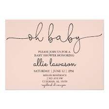 Oh Baby Baby Shower Invitation Zazzle Com Custom Baby Shower Invitations Baby Shower Baby Shower Invitations