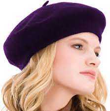 Kimming Womens Beret 100 Wool French Beret Solid Color Beanie Cap Hat Purple At Amazon Women S Clothing Store French Beret Wool Berets Beret