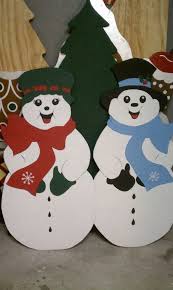 Wooden Yard Art Snowman And Snow Lady Www Facebook Com Thewackywoodshop Christmas Yard Art Outdoor Christmas Decorations Yard Christmas Yard Decorations
