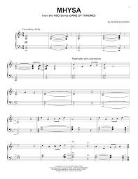 According to the theorytab database, it is the 2nd most popular key among minor keys and the 6th most popular among all keys. Ramin Djawadi Mhysa From Game Of Thrones Sheet Music Pdf Notes Chords Pop Score Piano Solo Download Printable Sku 251958