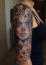 La catrina & sugar skulls. Roses Sugarskull Dayofthedead Skull Girl Tattoo Girls With Sleeve Tattoos Sleeve Tattoos For Women