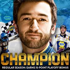 Chase Elliott has mathematically clinched the regular season championship!  He earns a 15-point bonus for each round of the NASCAR playoffs.