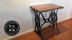 We say clever because you don't need to do a lot of modification for this project. Antique Singer Sewing Machine Stand Live Edge Table Youtube