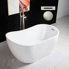 Double ended baths not just beautifully designed, but they are strong and durable. á… Woodbridge 54 Acrylic Freestanding Bathtub Contemporary Soaking Tub With Brushed Nickel Overflow And Drain White Tub B0006 B N Drain O Woodbridge