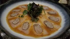 Hamachi Carpaccio With Truffle Slices From Novikov Miami Www Miamicurated Com Food Cuisine Carpaccio