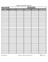 insulin injection record pdf medical organizer download