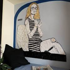 Das Blaue Fenster Blau Fenster Blauesfenster Cafe Cafe Kaffee Art Kunst Upcycling Kaffeebohne Kaffeetuten Gold Aurora Sleeping Beauty Art Character