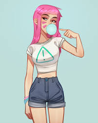 D Va With Pink Hair Overwatch Comic Overwatch Girl With Pink Hair