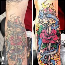 Amazing cover up tattoo ideas for full sleeve. Designs Daaga Ink Tattoo Studio