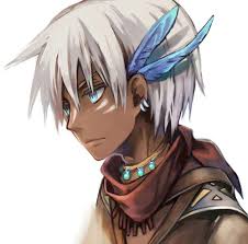 After i pondered this for several minutes. Anime Boy Native American Handsome White Hair Blue Eyes Blue Feathers Silver Earrings Blue Gem Black Anime Characters Anime Child Anime Guys