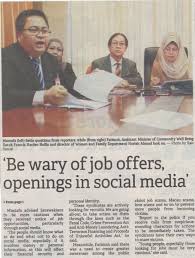 Keratan Akhbar Yang Menerangkan Mengenai Pejabat Tenaga Kerja Miri Kementerian Sumber Manusia Facebook
