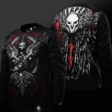 Cool Overwatch Gothic Version Reaper Tshirts Blizzard Long Sleeve Black Tees Long Sleeve Black Tee Overwatch T Shirt Black Tshirt