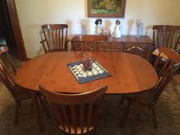 Hard maple furniture would complement a modern dining room and is the perfect backdrop for cocktail parties and formal dining. Sprague Carleton Rock Solid Maple Dining Table And Chairs Antique Appraisal Instappraisal