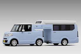 ホンダ n box ベースの軽ピックアップ n truck とキャンピングトレーラー n camp car watch キャンピングカー 軽 自動車 キャンピングカー キャンピングトレーラー