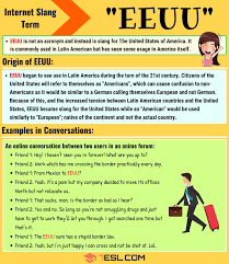 Eeuu Meaning What This Useful Slang Term Stands For On Social Media 7esl American Slang Social Media Other Ways To Say