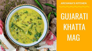 Gujarati Khatta Mag Green Moong In Buttermilk Curry North Indian Rec In 2020 North Indian Recipes Recipes Indian Food Recipes