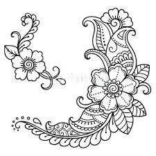 Henna Tattoo Flower Template Pattern In Oriental Style Templates Printable Mehndi Flower Henna Drawings Flower Henna