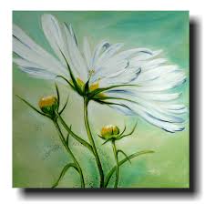 Cosmea Im Wind Acrylic Art On Canvas Acryl Kunst Blumen Malen Acryl Acrylbilder Blumen