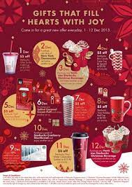 starbucks 12 days of gifting freebies starbucks christmas christmas advertising christmas marketing